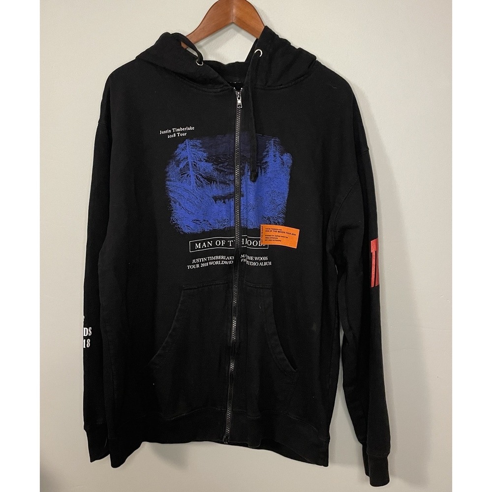 2018 Justin Timberlake Man Of The Woods Tour Hoodie Sweater Large Black‎